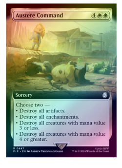 Austere Command - Foil - Extended Art Fallout MTG - Image 1