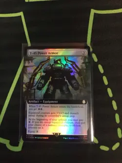MTG Magic The Gathering T-45 Power Armor Foil PIP Rare Ex Art Fallout Artifact - Image 1