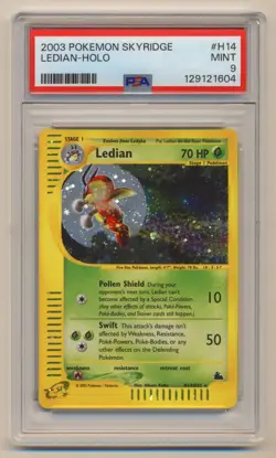 PSA 9 Pokemon Skyridge Holo Rare SWIRL Ledian H14/H32 MINT Condition! - Image 1