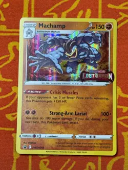POKEMON TCG MACHAMP SWSH243 HOLO PRERELEASE STAMPED BLACK STAR PROMO NM - Image 1