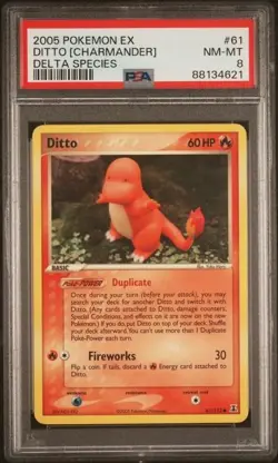 2005 Pokemon Delta Speices Ditto (charmander) #61 PSA8 - Image 1