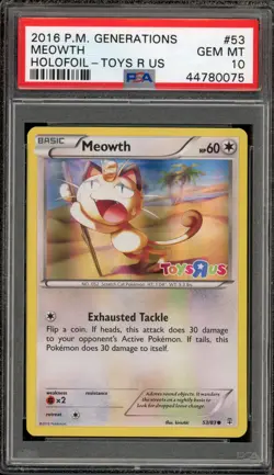 Pokemon Meowth Toys R Us Generations Holo #53 PSA 10 Gem Mint - Image 1