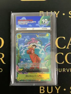 One Piece CCG Monkey.D.Luffy OP07-109 Treasure Rare Graded Ace 10 - Image 1