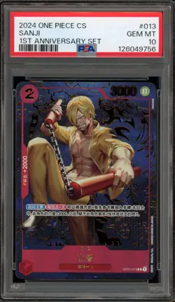 One Piece CCG Sanji 1st Anniversary CHINESE OP01-013 PSA 10 Gem Mint - Image 1