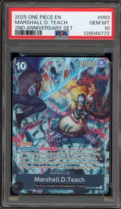 One Piece CCG Marshall.D.Teach 2nd Anniversary Set Japanese OP09-093 PSA 10 - Image 1