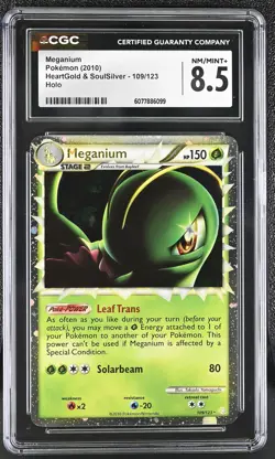 CGC 8.5 Meganium 2010 HeartGold & SoulSilver 109/123 Holo Pokemon Card - Image 1