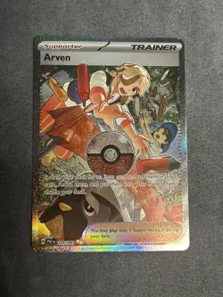 Pokemon TCG Trainer Arven Supporter Card Holo Full Art Rare Near Mint 235/091 - Image 1