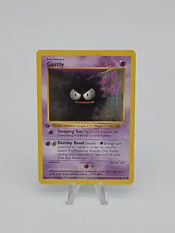 👻Pokemon Card Gastly 50/102 - 1st Edition Base Set Shadowless 1999 LP - Image 1