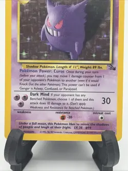 Pokemon Gengar TCG Fossil Holo Rare Card 5/62 Unplayed, Near Mint Condition 💎 - Image 5