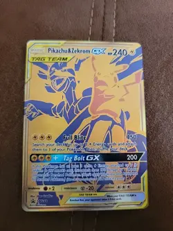 Pokemon TCG Pikachu And Zekrom Tag Team Gx Card - Image 1