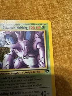 Pokemon Card Giovanni's Nidoking 7/132 Holo Rare Gym Challenge - Image 3