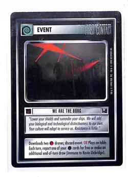 STAR TREK CCG ENHANCED FIRST CONTACT, COMPLETE SET OF 16 CARDS w/ Overlays EX+ - Image 2