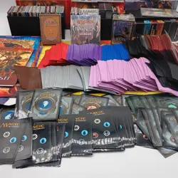 MTG Magic The Gathering Mixed Lot of Empty Promo Boxes / Playmat / Sleeves - Image 2