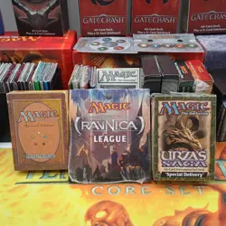 MTG Magic The Gathering Mixed Lot of Empty Promo Boxes / Playmat / Sleeves - Image 3