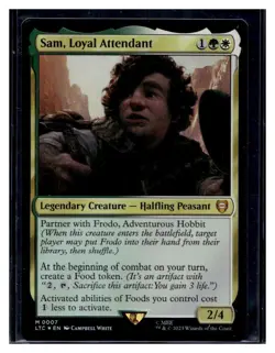 MTG Lord of the Rings Commander #7 Sam, Loyal Attendant Mythic Rare Foil (Qty) - Image 1