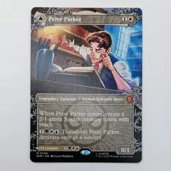 Peter Parker 0208 BORDERLESS MTG Mythic Magic: The Gathering Marvel Spider-Man - Image 1