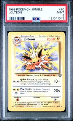 1999 POKEMON JUNGLE #20 JOLTEON PSA 9 - Image 1