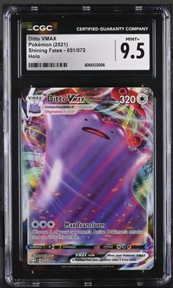2021 CGC 9.5 GEM MINT DITTO VMAX SHINING FATES 051/072 POKEMON HOLO ENGLISH - Image 1