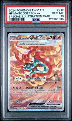2024 POKEMON TWM EN-TWILIGHT MASQUERADE #212 HEARTHFLAME MASK OGERPON EX PSA 10 - Image 1