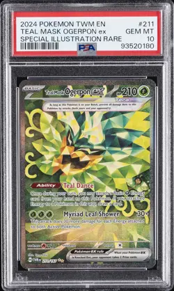 2024 POKEMON TWM EN-TWILIGHT MASQUERADE #211 TEAL MASK OGERPON EX PSA 10 - Image 1