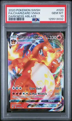 2020 POKEMON SWORD & SHIELD DARKNESS ABLAZE #020 FULL ART/CHARIZARD VMAX PSA 10 - Image 1