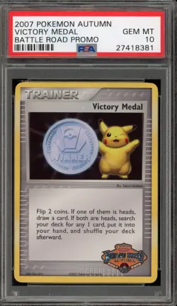 Pokemon Victory Medal Battle Road Autumn Promo PSA 10 Gem Mint - Image 1