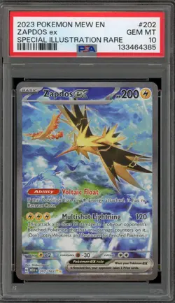 Pokemon Zapdos ex 151 MEW EN Special Illustration Rare #202 PSA 10 Gem Mint - Image 1