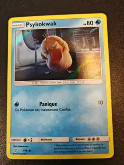 Carte Pokemon HOLO Psykokwak 7/18 Detective Pikachu Soleil & Lune FR NEUF - Image 1