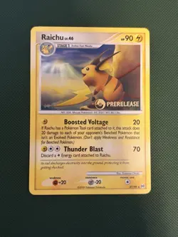 Pokemon TCG - Raichu Prerelease Stamp Promo Platinum Arceus Set 27/99 - Image 1