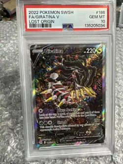 2022 POKEMON SWORD & SHIELD LOST ORIGIN #186 FULL ART/GIRATINA V PSA 10 - Image 1