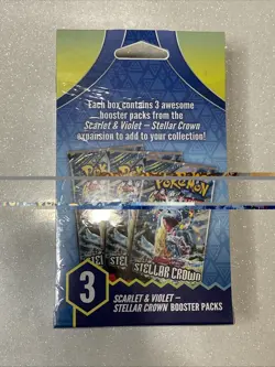 Pokemon Scarlet and Violet Stellar Crown 3 Booster Pack Box-Factory Sealed 🔥 - Image 2