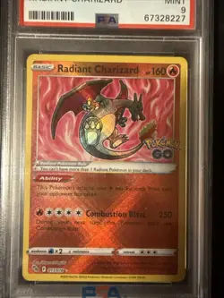 Pokemon Go Radiant Charizard #011 Ultra Rare Holo PSA 9 Mint 2022 - Image 1