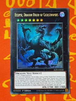 YUGIOH ECLIPSE, DRAGON RULER OF CATASTROPHES ULTRA RARE 1ST NM ALIN-EN048 - Image 1