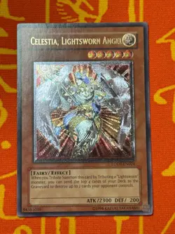 YUGIOH CELESTIA, LIGHTSWORN ANGEL ULTIMATE RARE LIGHT PLAY LODT-EN024 - Image 1