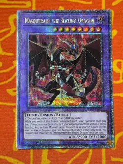 YUGIOH MASQUERADE THE BLAZING DRAGON QUARTER CENTURY SECRET RARE NM RA02-EN022 - Image 1