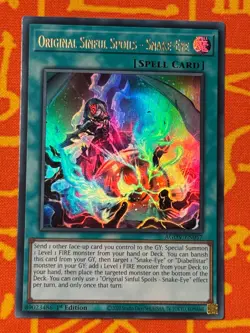 YUGIOH ORIGINAL SINFUL SPOILS - SNAKE-EYE ULTRA RARE 1ST NM AGOV-EN057 - Image 1