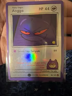 Pokkedo Set V2 - Angga (Gengar) 58/60 HOLO Pokemon Art Card Very Rare NM/M - Image 3