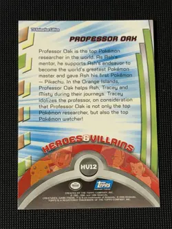 LP! Professor Oak HV12 NM Topps Blue Logo Heroes & Villians Pokemon Card - Image 2