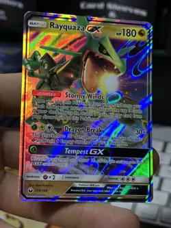 Rayquaza GX 109/168 Celestial Storm 2018 Holo Rare Pokemon Card TCG - Image 4