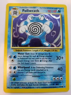 Poliwrath Base Set Holo Pokemon Card WOTC NM - Image 1