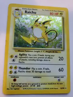 Raichu Base Set Holo Pokemon Card WOTC - Image 1
