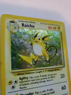 Raichu Base Set Holo Pokemon Card WOTC - Image 2