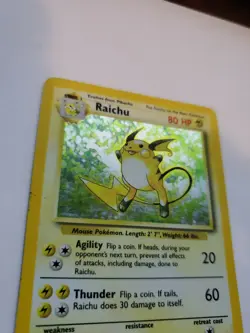 Raichu Base Set Holo Pokemon Card WOTC - Image 3