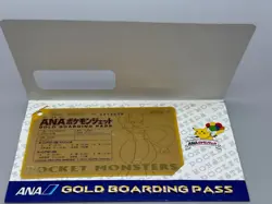 ANA Gold Boarding Pass Mewtwo Card 1998 Japanese Pokemon - Image 3