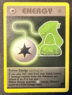 Potion Energy GREY STAMP SMUDGE ERROR 82/82 1st Edition Team Rocket Pokemon Card - Image 4