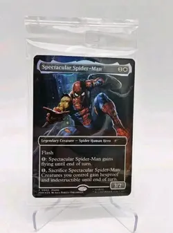 Magic The Gathering MTG Marvel Legends Spectacular Spider-Man Promo Card Sealed - Image 1