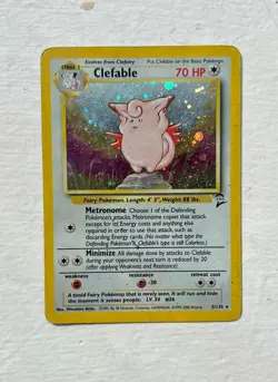 Pokemon TCG Clefable Base Set 2 Holo Unlimited Rare Card 5/130 MP-LP - Image 1