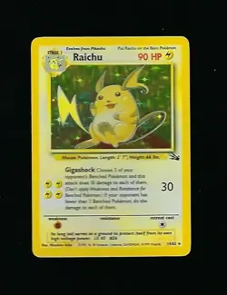 Raichu 14/62 HOLO Rare Base Set Unlimited Edition Pokemon Card 1999 WOTC - Image 1