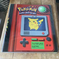 Vintage 1999 Pokemon Pikachu Meowth Trading Card 3 Ring Binder Plymouth 4077 - Image 2