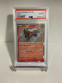 Pokemon TCG Entei Scarlet & Violet Paldean Fates Holo Shiny Rare Card 112/091 - Image 1